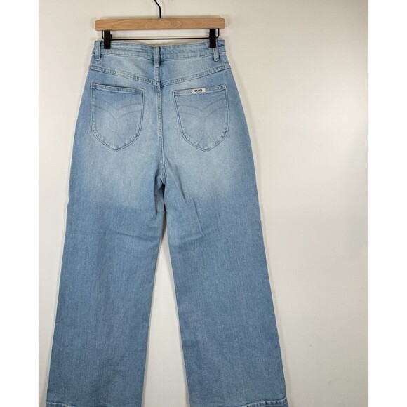 Rollas Womens Jeans Blue Denim High Rise Wide Leg G Day Mate Medium Wash Size 30 - Picture 10 of 13